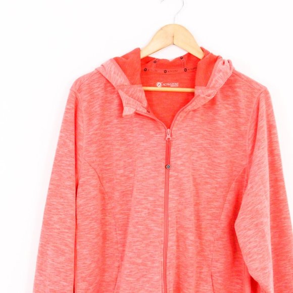 *Activezone Salmon Zip Up Hoodie - Picture 2 of 4